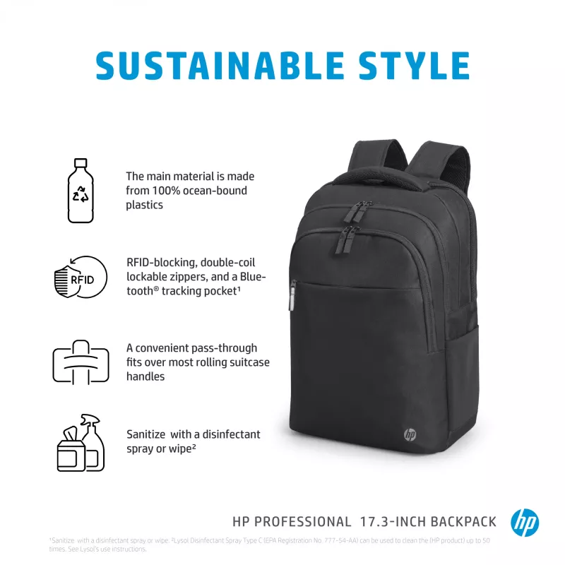 HP Professional 17.3 tuuman reppu, reppu, 740 g