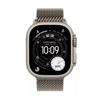 APPLE Watch Ultra 3 GPS + Cellular 49 mm Natural Titanium -kotelo ja Natural Titanium Milanese Loop