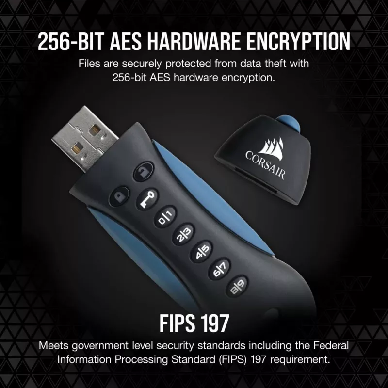 CORSAIR Flash Padlock 3 Secure - 256 GB - USB-muistitikku - USB 3.0