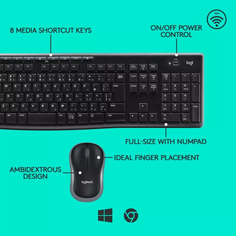 LOGITECH Langaton työpöytäsarja Mk270 - QWERTZ Swiss-Lux
