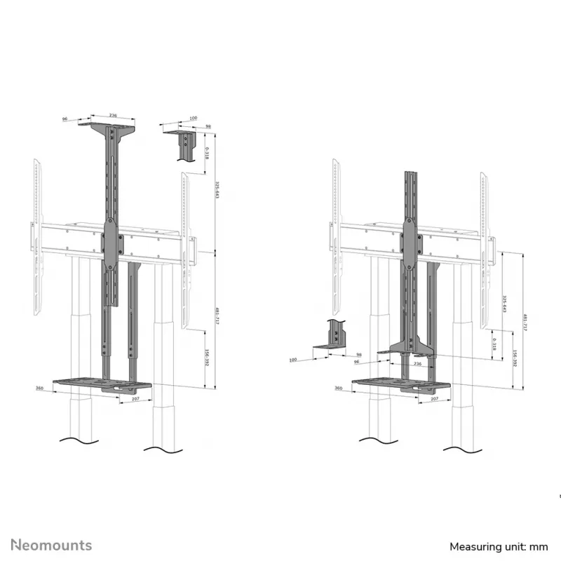 Neomounts AFL-875BL1 videopalkki- ja multimediakit – universaali