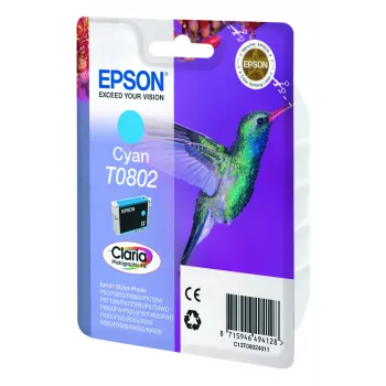 Epson Hummingbird yksittäispakkaus syaani T0802 Claria Photographic Ink