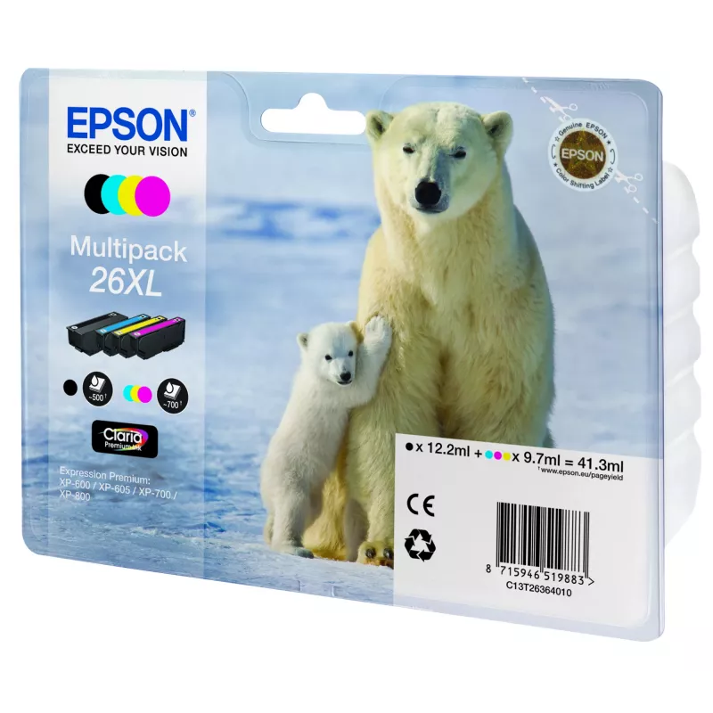 Epson Polar bear 4-värin monipakkaus 26XL Claria Premium muste