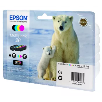 Värikasetti Epson muste C13T26164010 musta syaani magenta keltainen