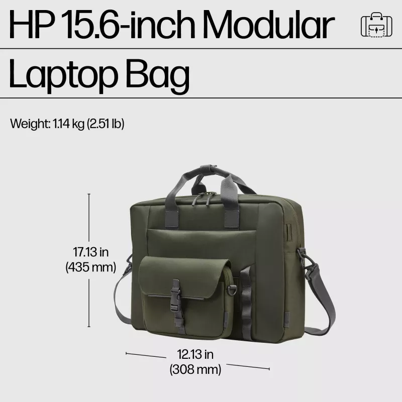 Messenger-laukku HP 15,6 inch Modular Laptop Bag 39,6 cm 1,14 kg monokromi