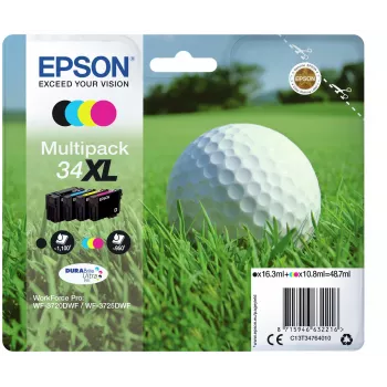 Epson Golfball monipakkaus 4-väri 34XL DURABrite Ultra muste