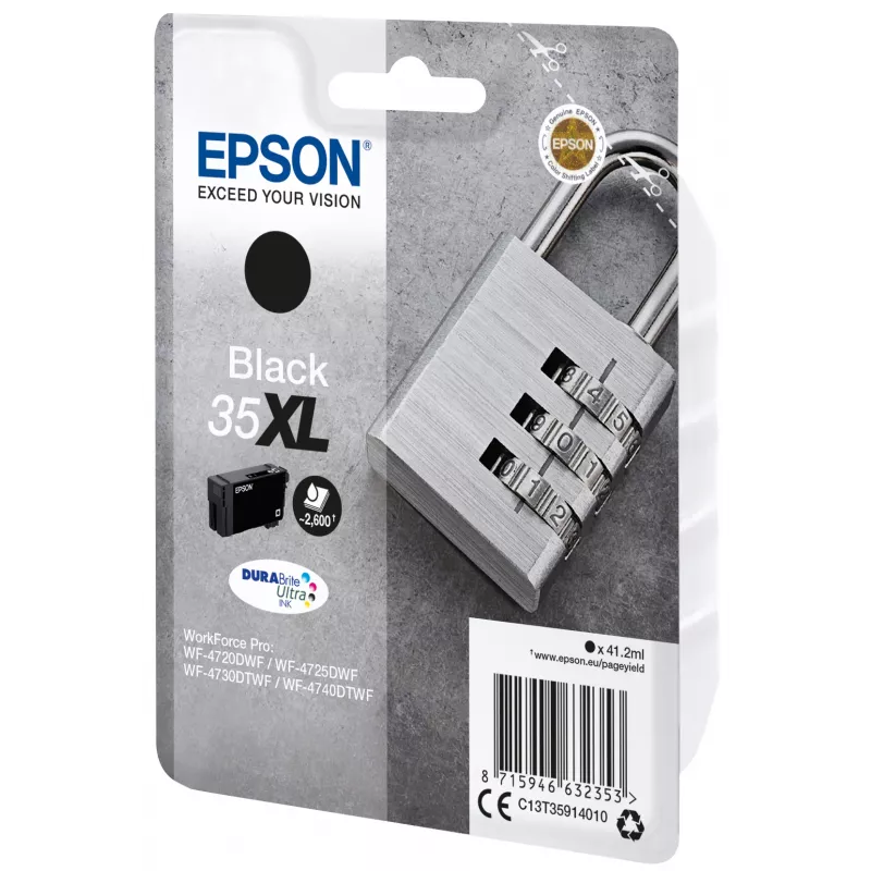 Epson Padlock yksittäispakkaus musta 35XL DURABrite Ultra muste