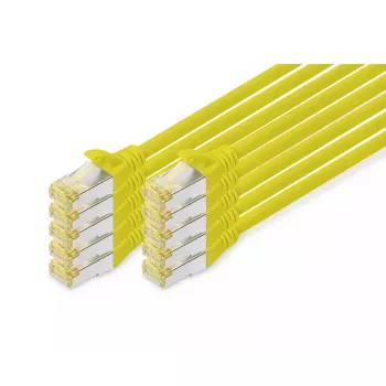 DIGITUS verkkokaapeli - CAT6a - S/FTP - Snagless - 1m - keltainen - 10 kpl:n pakkaus