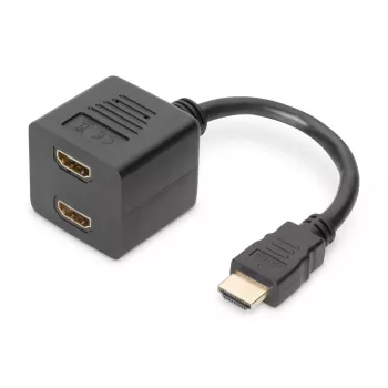 DIGITUS HDMI Y-haarakaapeli, Type A - 2x Type A M/W, 20cm passiivinen, Full HD, kulta musta