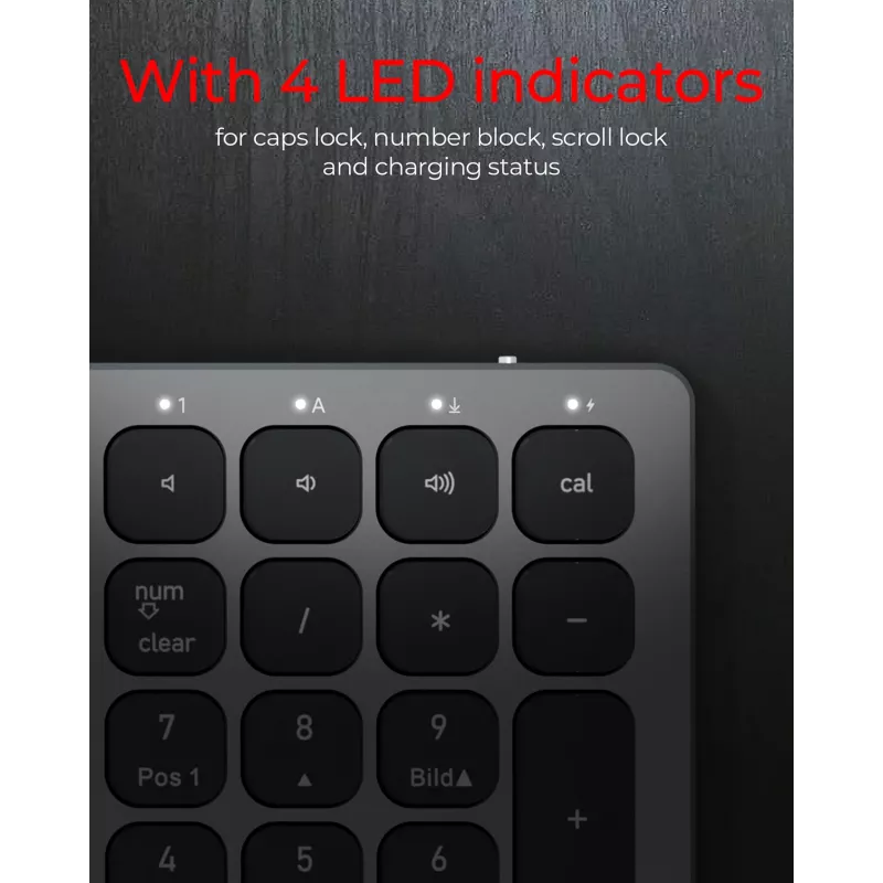 KeySonic KSK-8023BTRF (DE) näppäimistö yleiskäyttöön Bluetooth QWERTZ saksa antrasiitti, musta