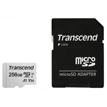 TRANSCEND Micro SDXC -kortti 300S 256 GB UHS-I U3 adapterilla