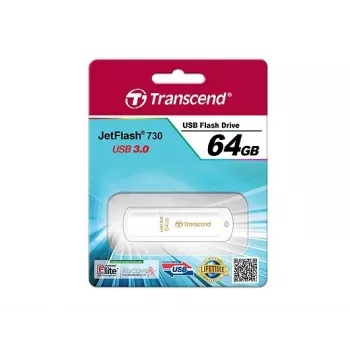 TRANSCEND Jetflash 730 - 64 GB USB-muistitikku - USB 3.0 - valkoinen