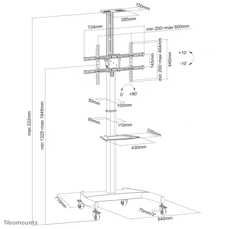 Neomounts PLASMA-M1900E TV-teline 37-70