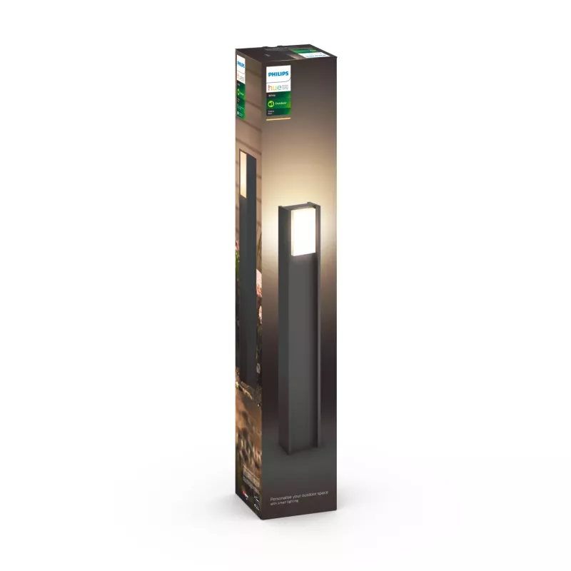 Philips Hue White Turaco 16474/93/P0 ulkokäyttöön tarkoitettu jalustavalaisin, LED, 800 lm, antrasiitti