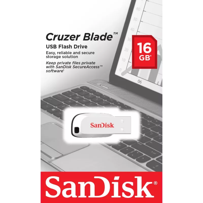 WESTERN DIGITAL SanDisk Cruzer Blade - 16 GB USB-muistitikku - USB 2.0 - valkoinen