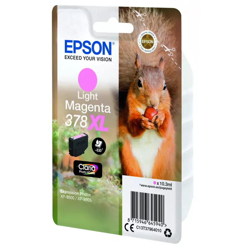 Epson Squirrel yksittäispakkaus vaaleanmagenta 378XL Claria Photo HD muste
