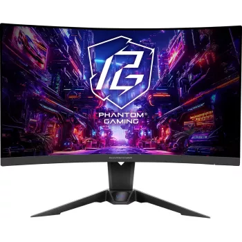 ASROCK pelinäyttö - Pg27qrt2a - 27in - 2560 X 1440 QHD - kaareva 180Hz - musta