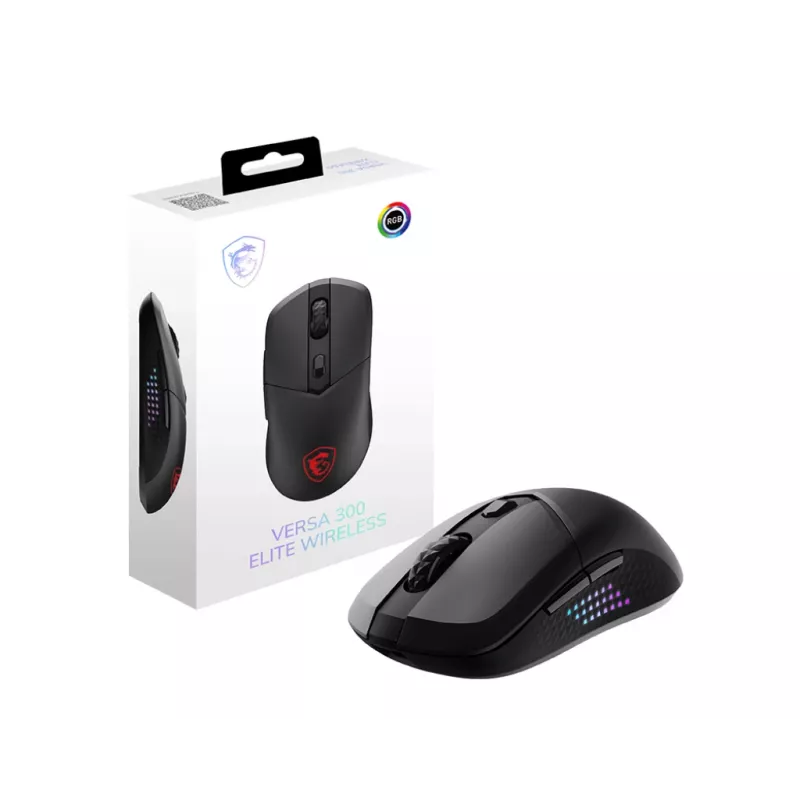 MSI VERSA 300 ELITE WIRELESS hiiri peli oikeakätinen RF Wireless + Bluetooth + USB Type-C optinen 26000 DPI