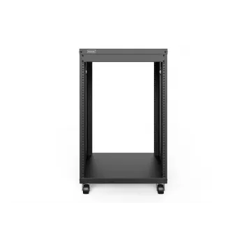 DIGITUS 16U AVS-teline 780x507x460 mm kierteitetyt reiät rullat musta