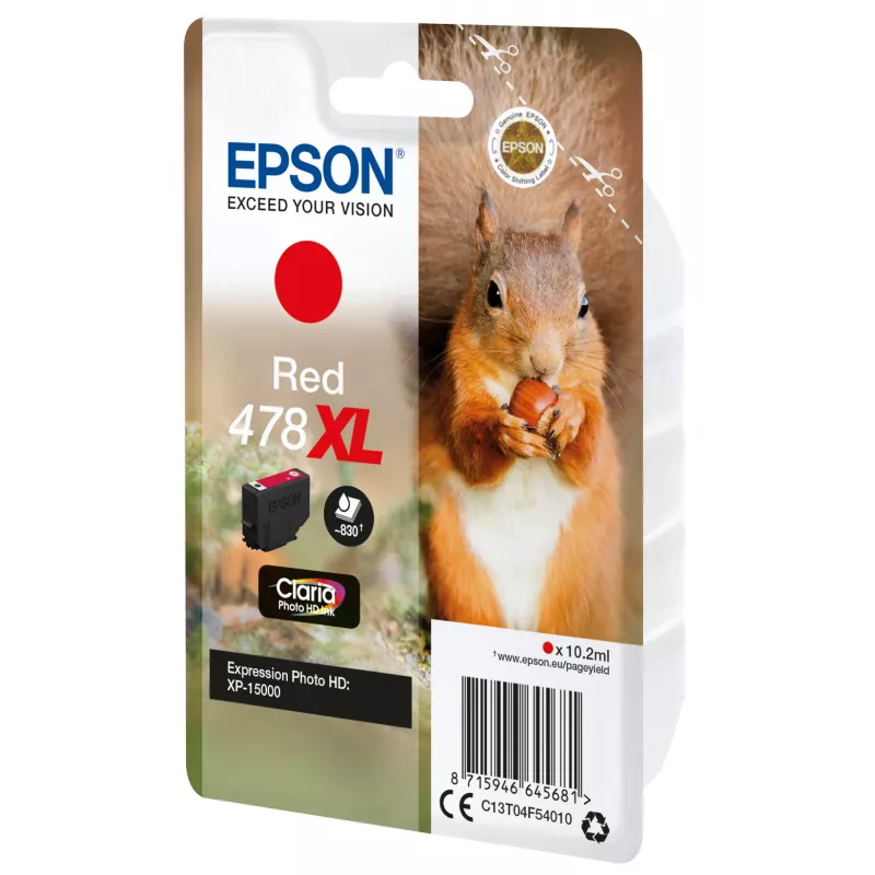 Epson Squirrel yksittäispakkaus punainen 478XL Claria Photo HD muste