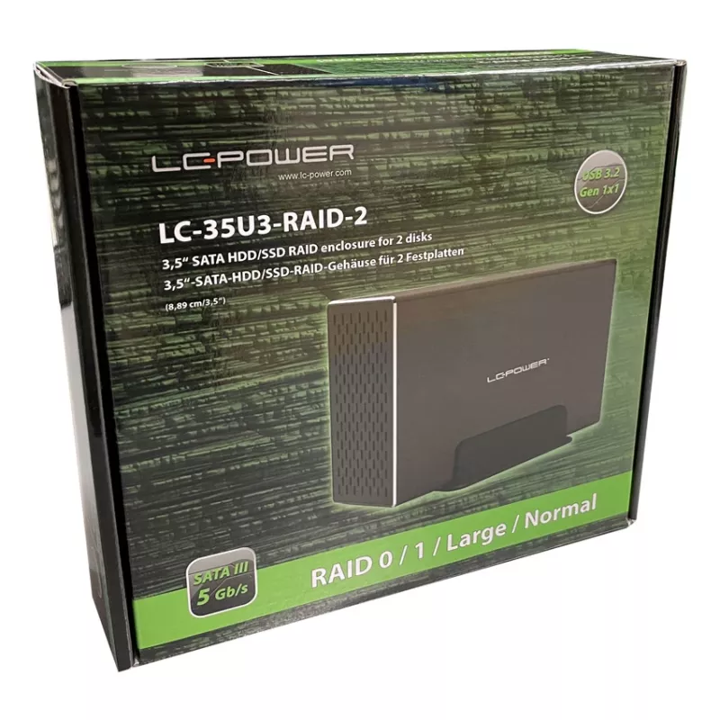 LC-POWER Lc-35u3-raid-2, ulkoinen 2-paikkainen 3,5