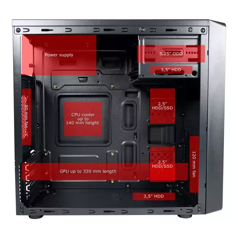 Tietokonekotelo LC-Power LC-2017MB-ON Micro Tower musta