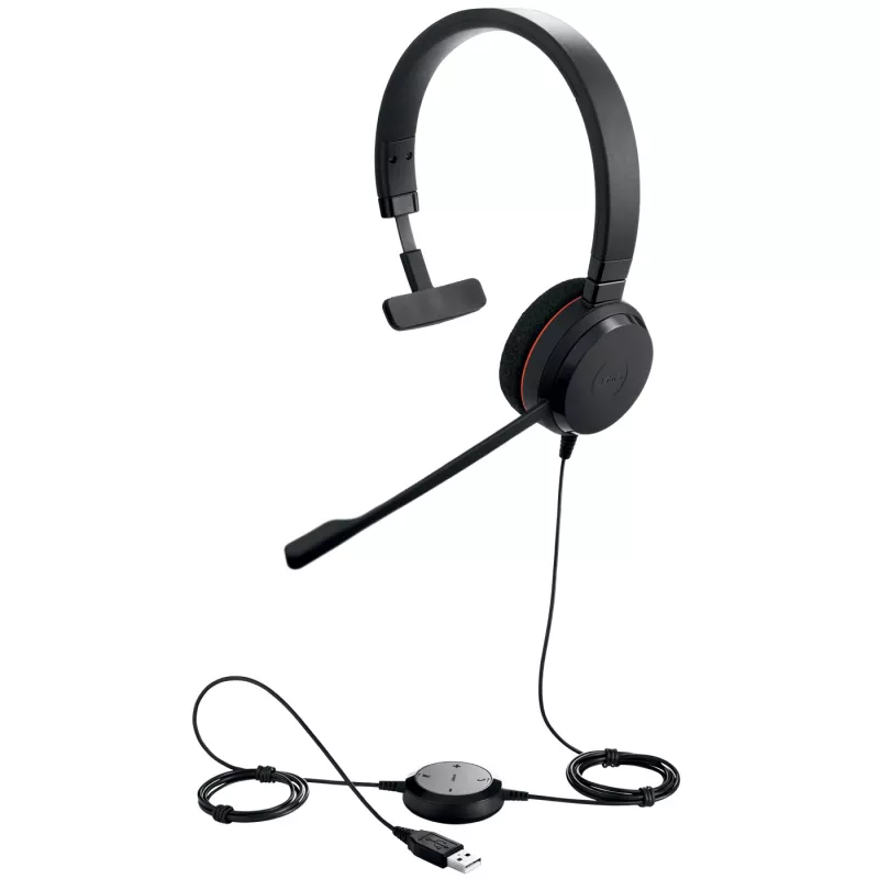 Jabra EVOLVE 20 UC Mono, johdollinen, toimisto/callcenter, 142 g, kuuloke, musta