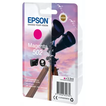 Epson yksittäispakkaus magenta 502 muste, vakioteho, magenta, pigmenttimuste, 3,3 ml, 1 kpl, 165 sivua