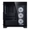 XPG Invader X BTF Midi Tower -tietokonekotelo, ATX/Micro-ATX/Mini-ITX, karkaistu lasi, 5 x 120 mm ARGB-tuuletinta, USB-C, ilman virtalähdettä, musta