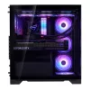 XPG Invader X BTF Midi Tower -tietokonekotelo, ATX/Micro-ATX/Mini-ITX, karkaistu lasi, 5 x 120 mm ARGB-tuuletinta, USB-C, ilman virtalähdettä, musta