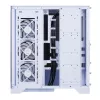 XPG Invader X BTF Midi Tower -tietokonekotelo, ATX/Micro-ATX/Mini-ITX, läpinäkyvä sivupaneeli, 5 x 120 mm ARGB-tuuletinta, USB-C, ilman virtalähdettä, valkoinen