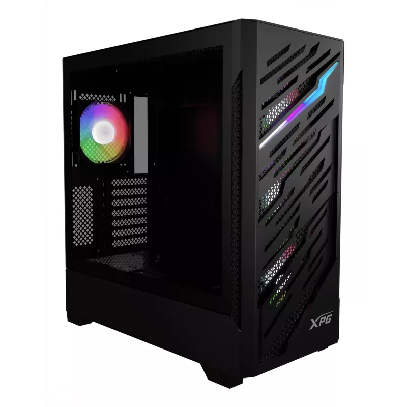 XPG STARKER AIR BTF Mid-Tower musta, Midi Tower, PC, musta, ATX, EATX, micro ATX, Mini-ITX, SPCC, karkaistu lasi, pelaaminen