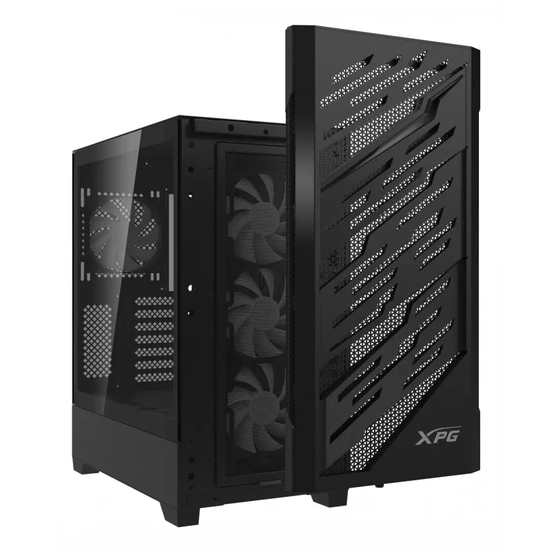 XPG STARKER AIR BTF Mid-Tower musta, Midi Tower, PC, musta, ATX, EATX, micro ATX, Mini-ITX, SPCC, karkaistu lasi, pelaaminen