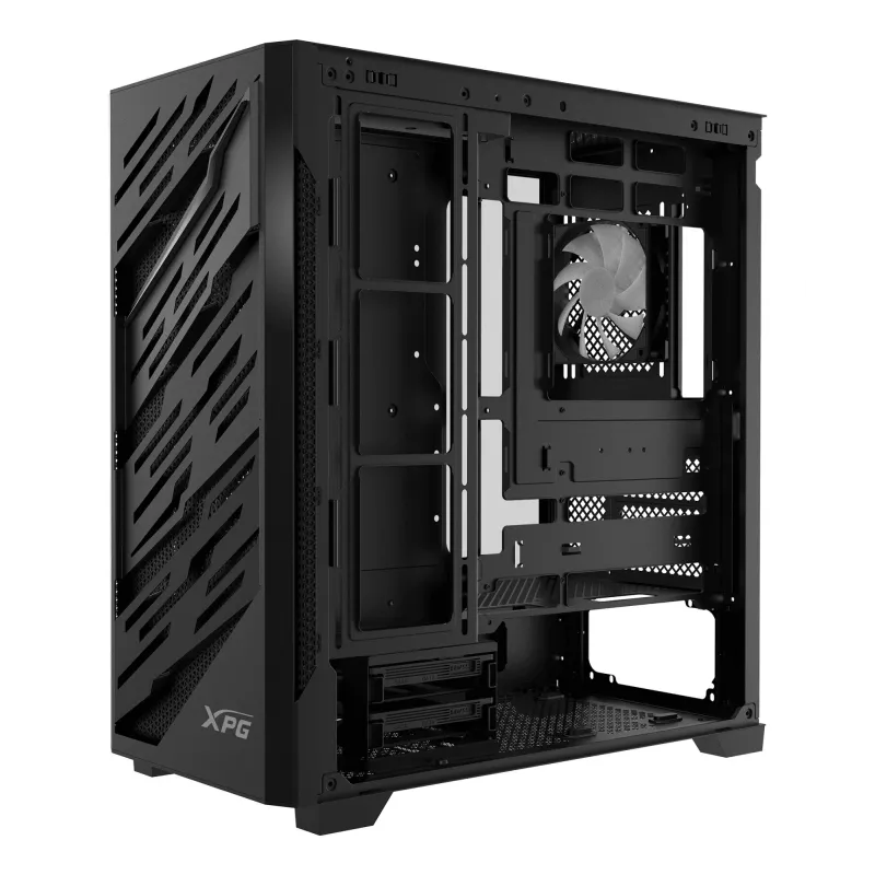 XPG STARKER AIR BTF Mid-Tower musta, Midi Tower, PC, musta, ATX, EATX, micro ATX, Mini-ITX, SPCC, karkaistu lasi, pelaaminen