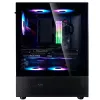XPG Invader X Mini Midi Tower -tietokonekotelo, ATX/Micro-ATX/Mini-ITX, karkaistu lasi, 5 x 120 mm ARGB-tuuletinta, USB-C, ilman virtalähdettä, musta