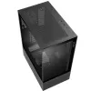 XPG Invader X Mini Midi Tower -tietokonekotelo, ATX/Micro-ATX/Mini-ITX, karkaistu lasi, 5 x 120 mm ARGB-tuuletinta, USB-C, ilman virtalähdettä, musta