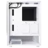XPG Invader X Mini Midi Tower -tietokonekotelo, ATX/Micro-ATX/Mini-ITX, lasipaneelit, 5 x 120 mm ARGB-tuuletinta, USB-C, ilman virtalähdettä, valkoinen