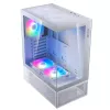 XPG Invader X Mini Midi Tower -tietokonekotelo, ATX/Micro-ATX/Mini-ITX, lasipaneelit, 5 x 120 mm ARGB-tuuletinta, USB-C, ilman virtalähdettä, valkoinen
