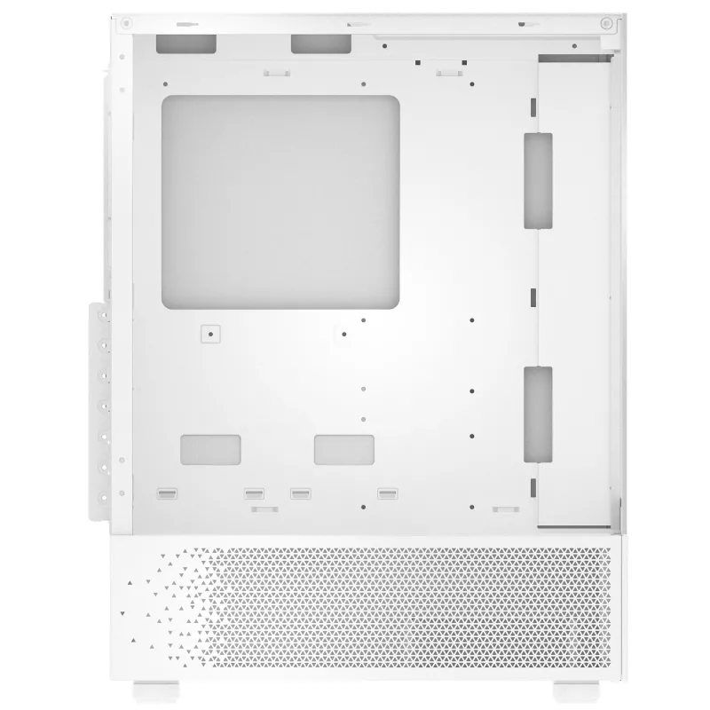 XPG Invader X Mini Midi Tower -tietokonekotelo, ATX/Micro-ATX/Mini-ITX, lasipaneelit, 5 x 120 mm ARGB-tuuletinta, USB-C, ilman virtalähdettä, valkoinen