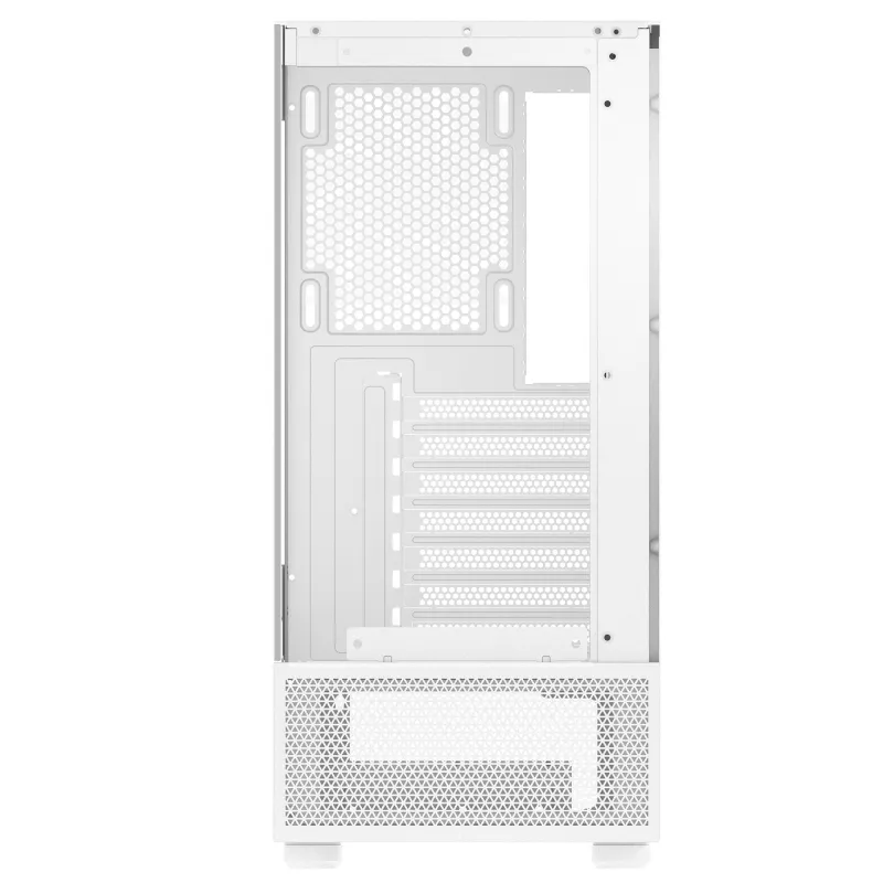 XPG Invader X Mini Midi Tower -tietokonekotelo, ATX/Micro-ATX/Mini-ITX, lasipaneelit, 5 x 120 mm ARGB-tuuletinta, USB-C, ilman virtalähdettä, valkoinen