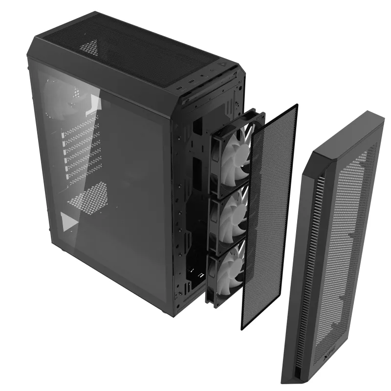 XPG VALOR AIR PLUS MID-TOWER -kotelo musta, Midi Tower, PC, musta, ATX, micro ATX, Mini-ITX, SPCC, 16 cm