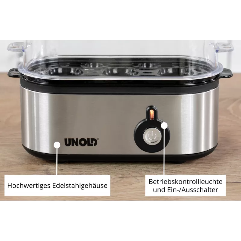 Unold 38610 munankeitin 3 munaa 210 W ruostumaton teräs