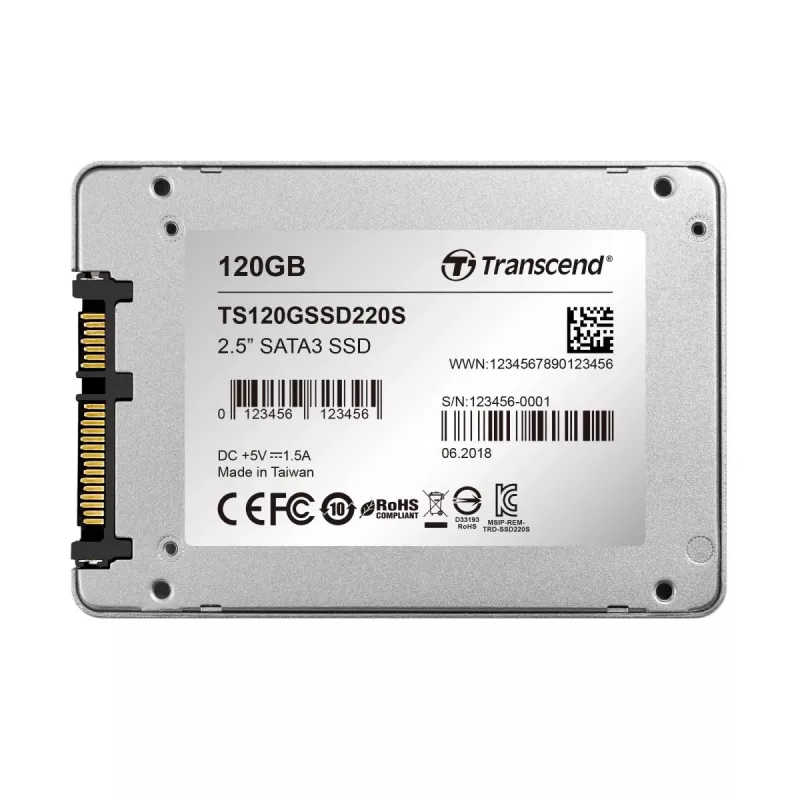 TRANSCEND SSD 220s 120GB 2.5in SATA 6Gb/s TLC alumiinikotelo