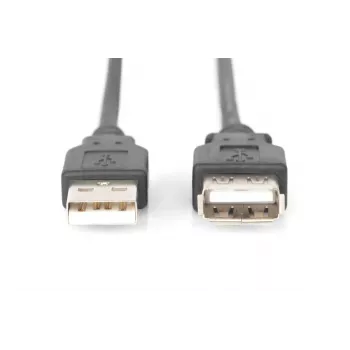 DIGITUS ASSMANN USB 2.0 jatkokaapeli, Type-A M/F, 5m USB 2.0 yhteensopiva musta