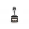 DIGITUS USB 2.0 sovitinkaapeli, OTG, Type Mini-B - A M/F, 20cm, USB 2.0 yhteensopiva, musta