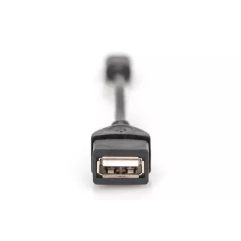 DIGITUS USB 2.0 sovitinkaapeli, OTG, Type Mini-B - A M/F, 20cm, USB 2.0 yhteensopiva, musta