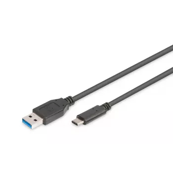 DIGITUS ASSMANN USB Type-C liitäntäkaapeli, Type-C - A M/M, 1m Super Speed musta