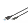 DIGITUS ASSMANN USB Type-C liitäntäkaapeli, Type-C - A M/M, 1m Super Speed musta