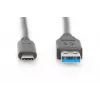DIGITUS ASSMANN USB Type-C liitäntäkaapeli, Type-C - A M/M, 1m Super Speed musta