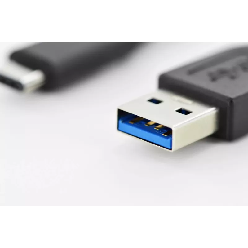 DIGITUS ASSMANN USB Type-C liitäntäkaapeli, Type-C - A M/M, 1m Super Speed musta